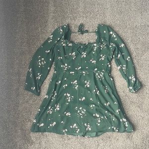 Abercrombie & Fitch Floral Green Mini Dress size Large new with tags